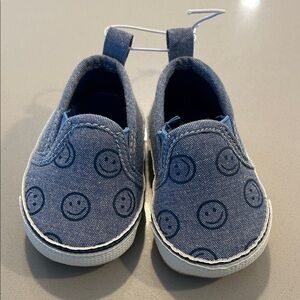 Blue Smiley Face Kids Slip-On Shoes